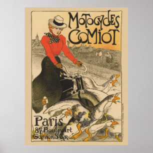 Motofietsen Comiot France Vintage Poster 1899