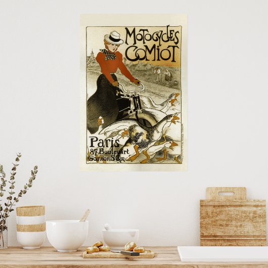 Motofietsen Comiot  Frans Adverteren Poster (Keuken)