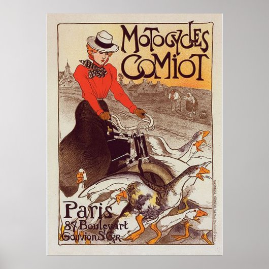 Motofietsen Comiot - Paris Vintage Poster (Voorkant)