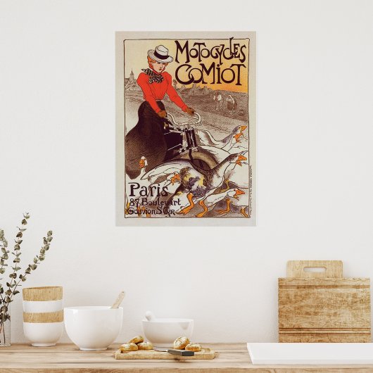 Motofietsen Comiot - Paris Vintage Poster (Keuken)