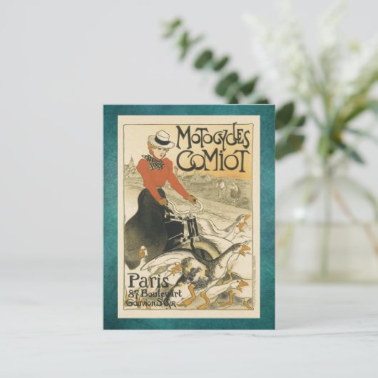 Motofietsen komen van Theophile-Alexandre Steinlen Briefkaart (Staand voorkant)