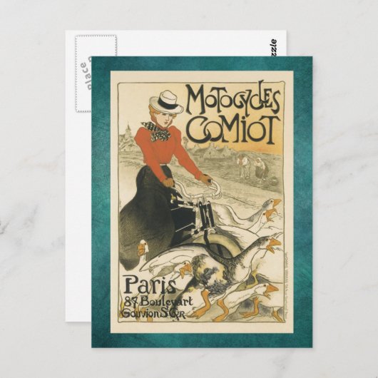 Motofietsen komen van Theophile-Alexandre Steinlen Briefkaart (Voorkant / Achterkant)