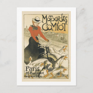 Motofietsen komen van Theophile-Alexandre Steinlen Briefkaart