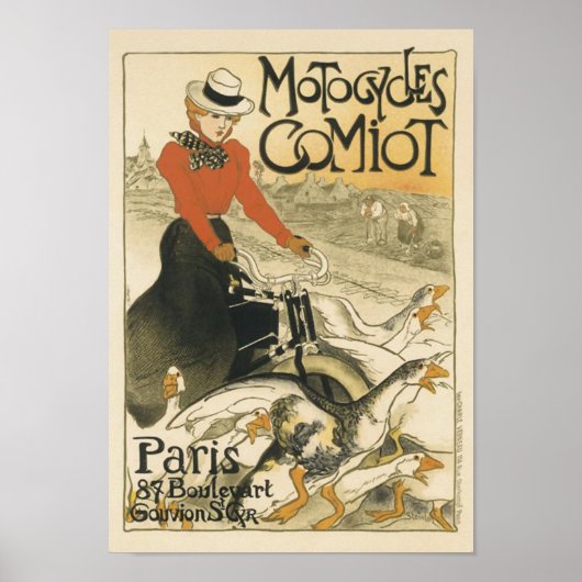 Motofietsen komen van Theophile-Alexandre Steinlen Poster (Voorkant)