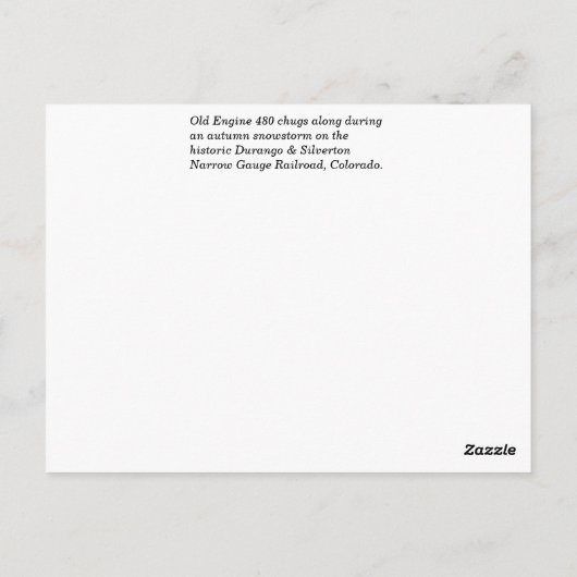 Motor 480 Durango-trein Briefkaart (Achterkant)