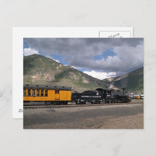 Motor 480 pulls Tourist Train Silverton, CO Briefkaart (Voorkant / Achterkant)