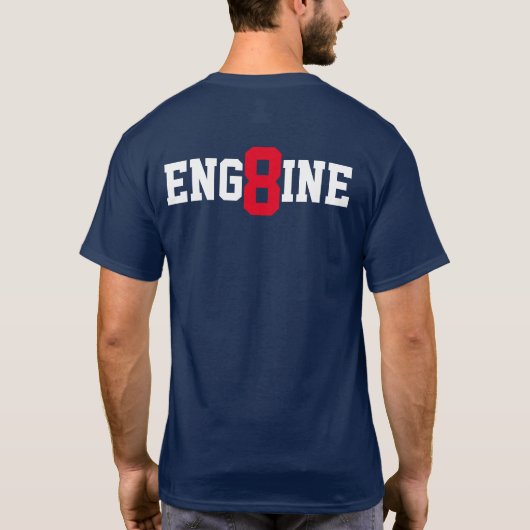 Motor 8 Basic T (zware mengkatoen) T-shirt (Achterkant)