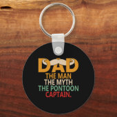 Motor Boat Captain Dad Sail Pontoon Boating Sailor Sleutelhanger (Voorkant)