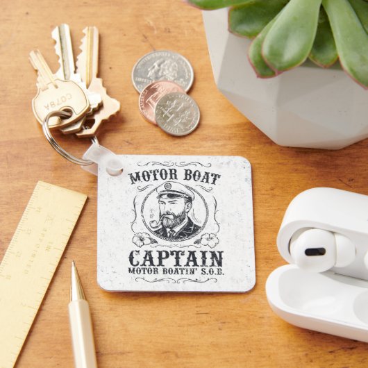 Motor Boat Captain Funny Pontoon Boating Sleutelhanger (Bureau)