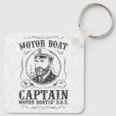 Motor Boat Captain Funny Pontoon Boating Sleutelhanger (Achterkant)