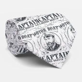 Motor Boat Captain Funny Pontoon Boating Stropdas (Opgerold)