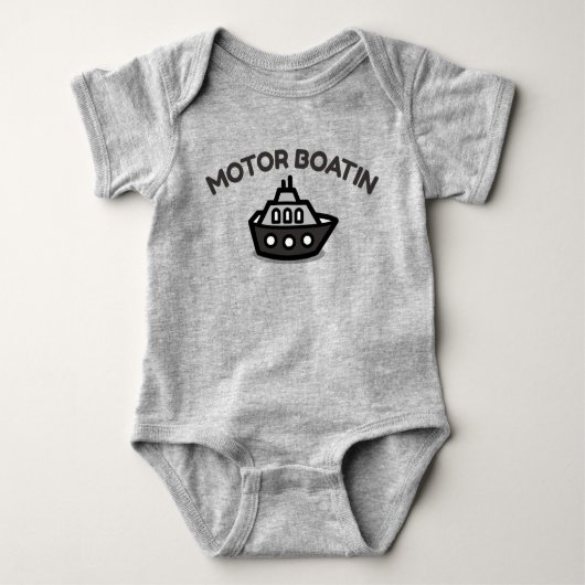 Motor Boatin' Funny Baby Bodysuit (Voorkant)