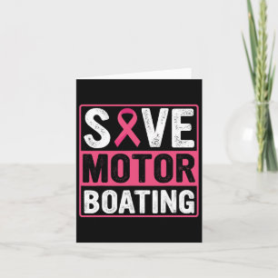 Motor Boating Borstkanker Roze Lint Kaart