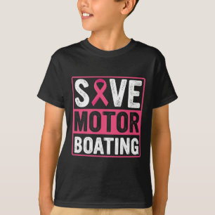 Motor Boating Borstkanker Roze Lint T-shirt
