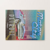 Motor City Detroit Michigan-reisposter. Legpuzzel (Horizontaal)
