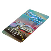 Motor City Detroit Michigan-reisposter. Magneet (Linkerzijde)