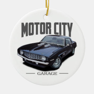 Motor City Garage Camaro Keramisch Ornament