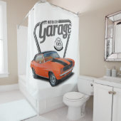 Motor City Garage Sinaasappel Camaro Douchegordijn (In situ)