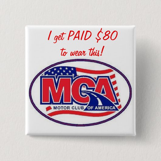 MOTOR CLUB AMERIKA - MCA 40for80.com Vierkante Button 5,1 Cm (Voorkant)