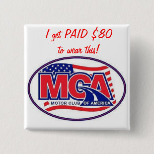MOTOR CLUB AMERIKA - MCA 40for80.com Vierkante Button 5,1 Cm