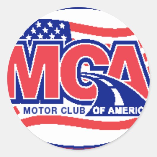 Motor Club van Amerika Ronde Sticker (Voorkant)