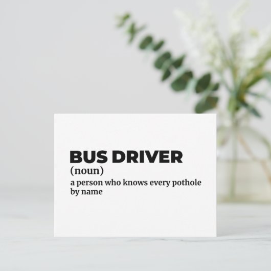 Motor Coach Driver Funny Definition Briefkaart (Staand voorkant)