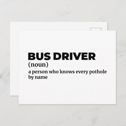 Motor Coach Driver Funny Definition Briefkaart (Voorkant / Achterkant)