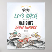 Motor Cross Dirt Bike Jongen Baby Borrel Welcome B Poster (Voorkant)