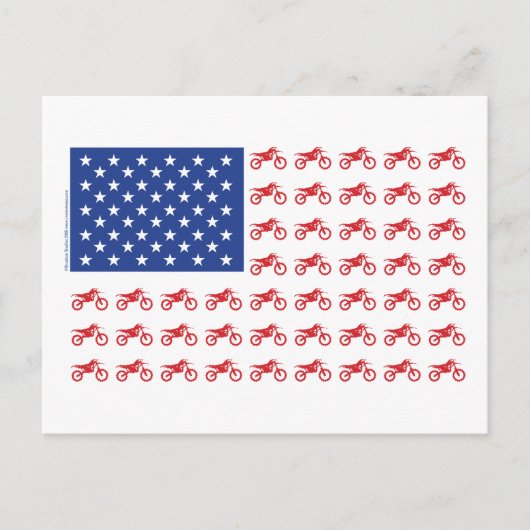 Motor-Cycle-Flag-Moto-Cross Briefkaart (Voorkant)