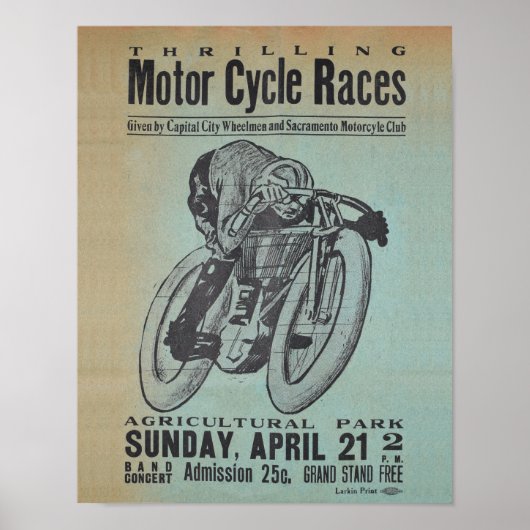 Motor Cycle Races Poster (Voorkant)