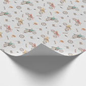 Motor Dirt Bike verjaardagsfeestje Cadeaupapier (Hoek)