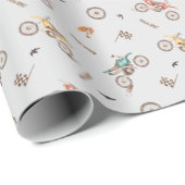 Motor Dirt Bike verjaardagsfeestje Cadeaupapier (Rol Hoek)