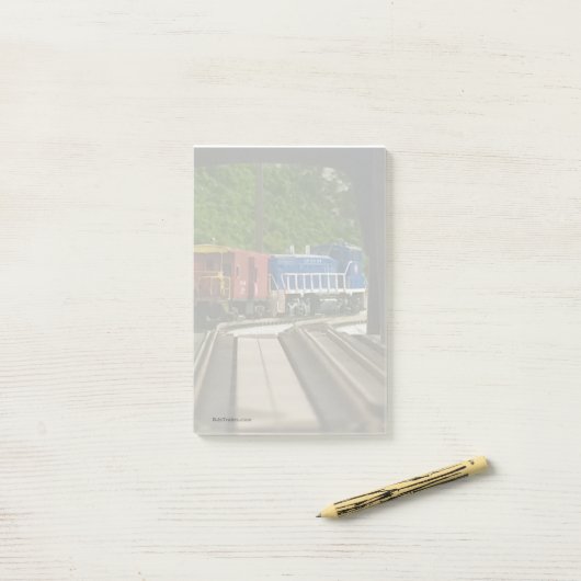 Motor en cabine op E. Pgh 4x6" Post-it notes (Op bureau)