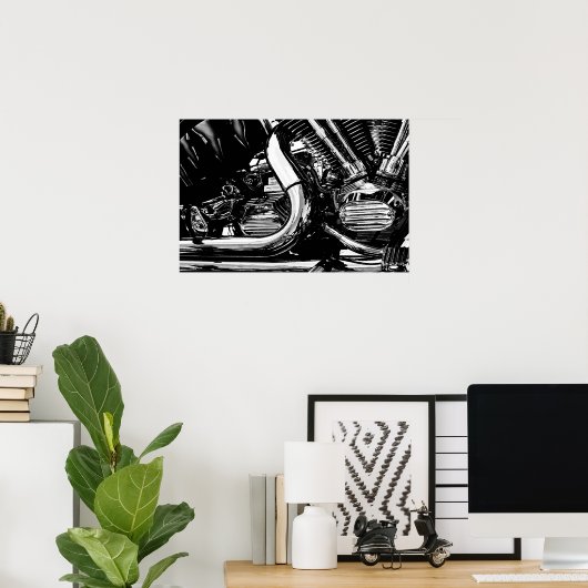 Motor Engine Vector Poster (Thuiskantoor)