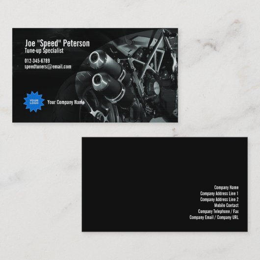 Motor Grey Motorcycle 2 Service Visitekaartje (Voorkant / Achterkant)