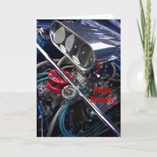 Motor Happy Birthday Card Kaart (Voorkant)