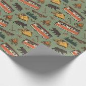 Motor Home Camp Adventures Patroon Cadeaupapier (Hoek)