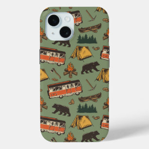 Motor Home Camp Adventures Patroon iPhone 15 Case