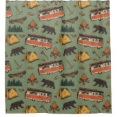 Motor Home Camp Adventures Patroon Douchegordijn (Voorkant)