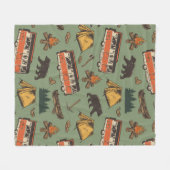 Motor Home Camp Adventures Patroon Fleece Deken (Voorkant (Horizontaal))