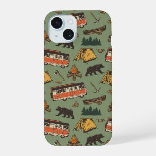 Motor Home Camp Adventures Patroon iPhone 15 Case