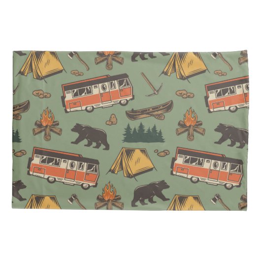 Motor Home Camp Adventures Patroon Kussensloop (Achterkant-Links)