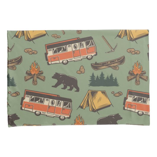 Motor Home Camp Adventures Patroon Kussensloop (Voorkant-Rechts)