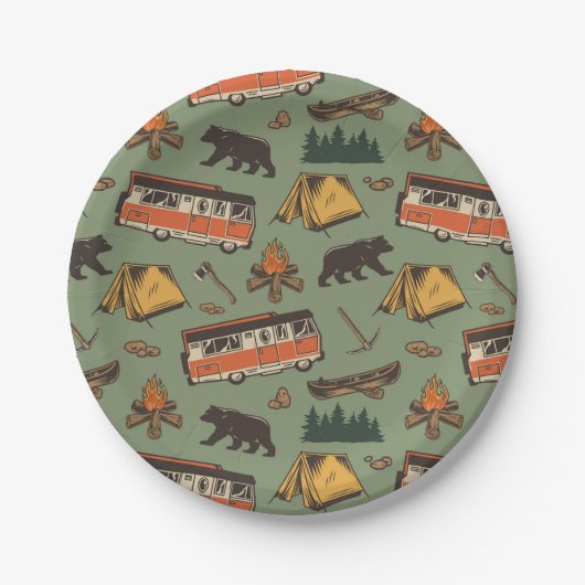 Motor Home Camp Adventures Patroon Papieren Bordje (Voorkant)