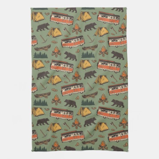 Motor Home Camp Adventures Patroon Theedoek (Verticaal)