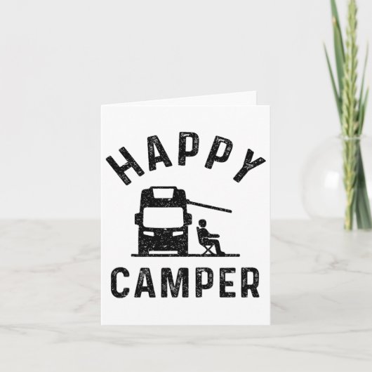 Motor-home RV Stuff Mannen Happy Camper Kaart (Voorkant)