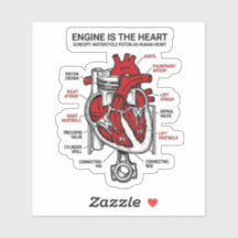 Motor Is Het Hart Sticker — Zuigeranatomie Decal