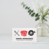 motor | moersleutels | Auto Mechanic Services Visitekaartje (Staand voorkant)