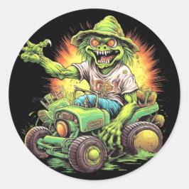 MOTOR MONSTER Metalen Lunchbox Ronde Sticker