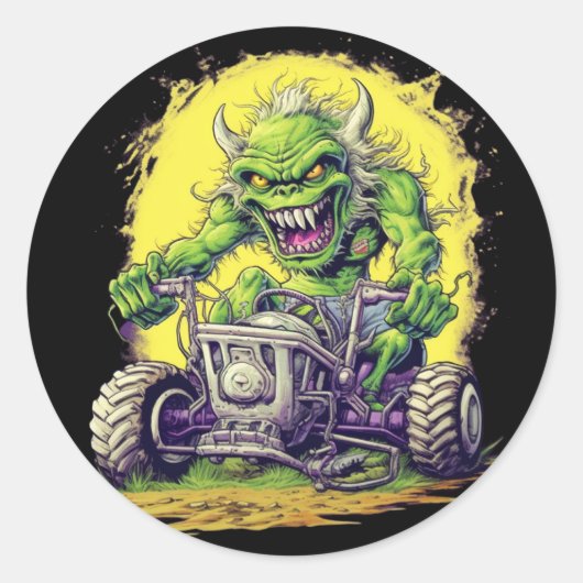 MOTOR MONSTER Ronde Sticker (Voorkant)